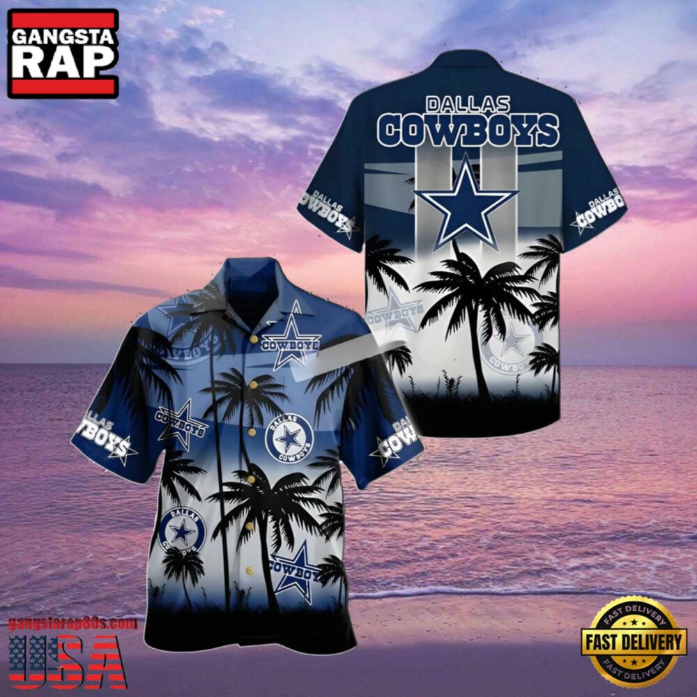 NFL Dallas Cowboys Summer Hawaiian Shirt Womens Coconut Tree NFL Dallas Cowboys Summer Hawaiian Shirt Womens Coconut Tree