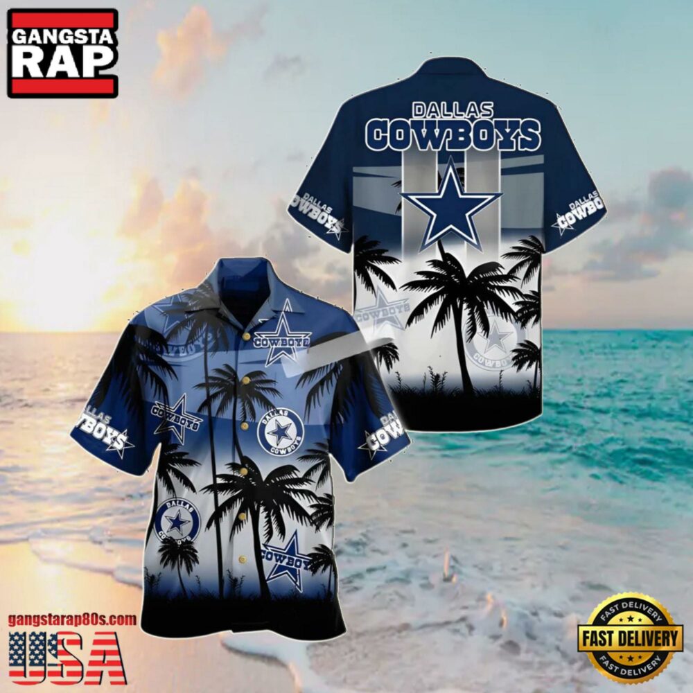 NFL Dallas Cowboys Summer Hawaiian Shirt Womens Coconut Tree NFL Dallas Cowboys Summer Hawaiian Shirt Womens Coconut Tree