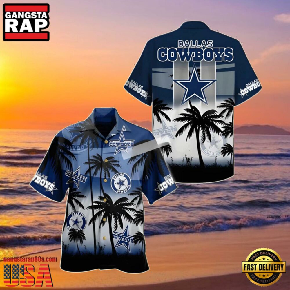 NFL Dallas Cowboys Summer Hawaiian Shirt Womens Coconut Tree NFL Dallas Cowboys Summer Hawaiian Shirt Womens Coconut Tree