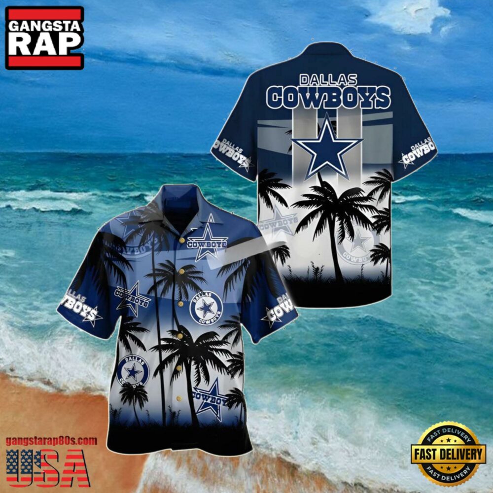 NFL Dallas Cowboys Summer Hawaiian Shirt Womens Coconut Tree NFL Dallas Cowboys Summer Hawaiian Shirt Womens Coconut Tree