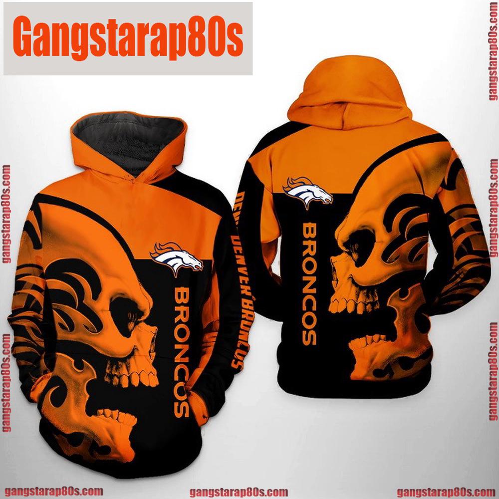NFL Denver Broncos Skull 3D Printed Hoodie Shirt