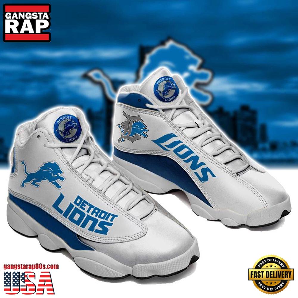 NFL Detroit Lions Blue White Air Jordan 13 Sneakers Shoes Shoes NFL Detroit Lions Blue White Air Jordan 13 Sneakers Shoes Shoes