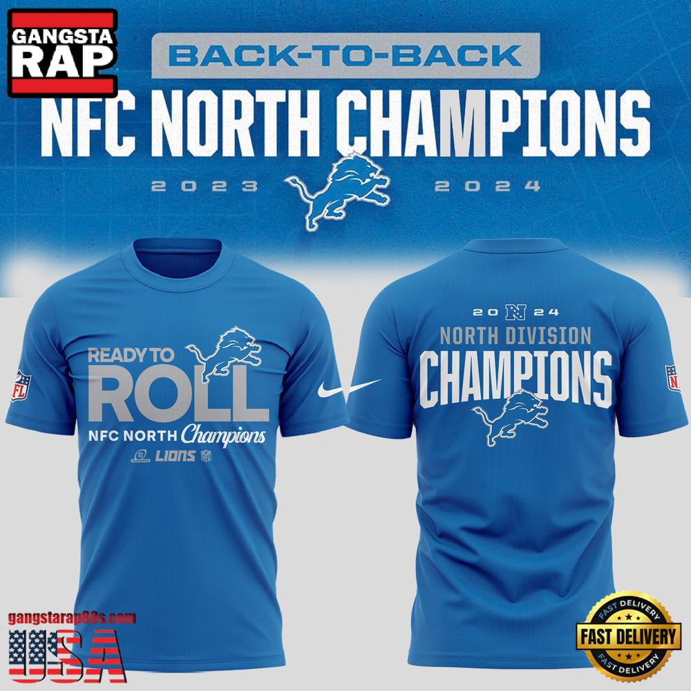 NFL Super Bowl Detroit Lions Football NFC North Division Champions Navy T Shirt NFL Super Bowl Detroit Lions Football NFC North Division Champions Navy T Shirt