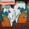 NFL Dolphins Orange Football Skull 3D Hoodie Shirt 2 NFL Dolphins Orange Football Skull 3D Hoodie Shirt