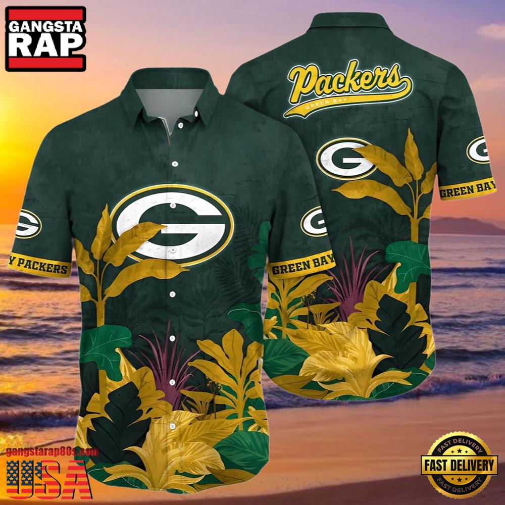 NFL Green Bay Packers Aloha Shirt Flower Hawaiian Style NFL Green Bay Packers Aloha Shirt Flower Hawaiian Style