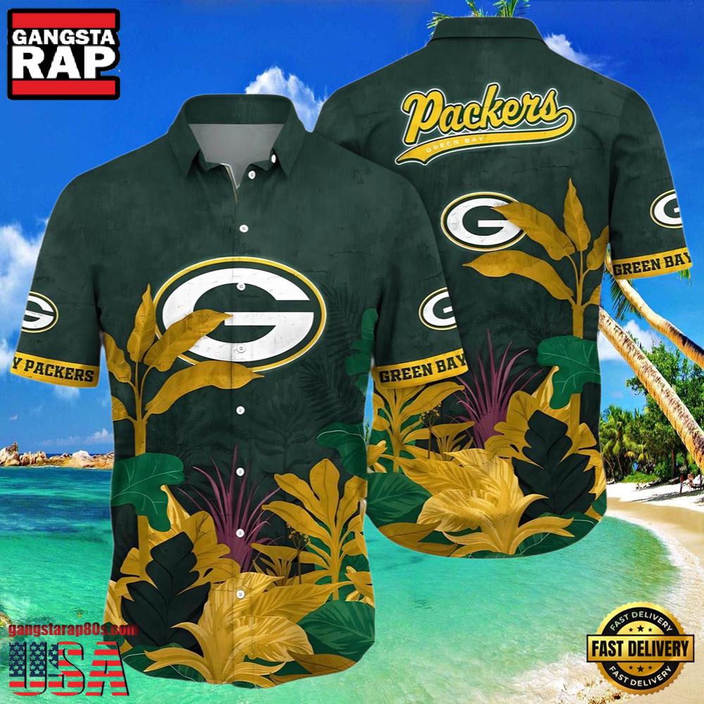 NFL Green Bay Packers Aloha Shirt Flower Hawaiian Style NFL Green Bay Packers Aloha Shirt Flower Hawaiian Style