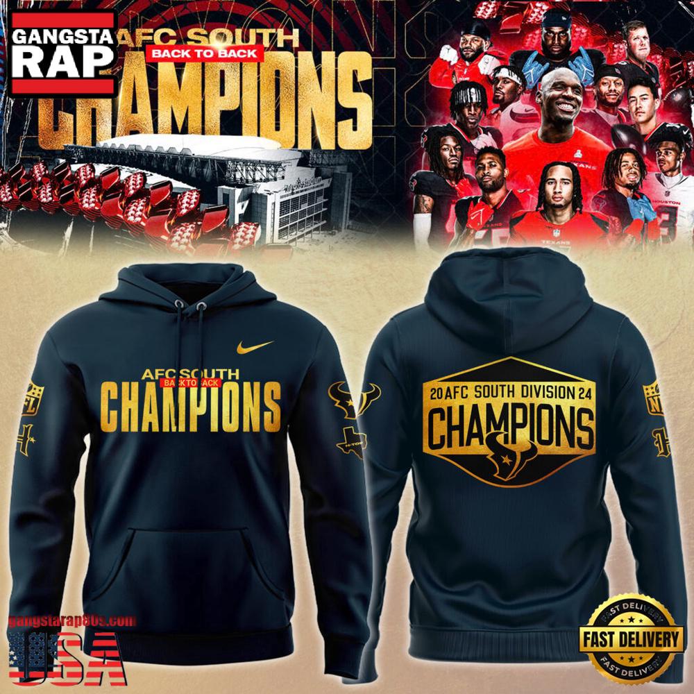 NFL Houston Texans AFC South Division Champions Navy Hoodie