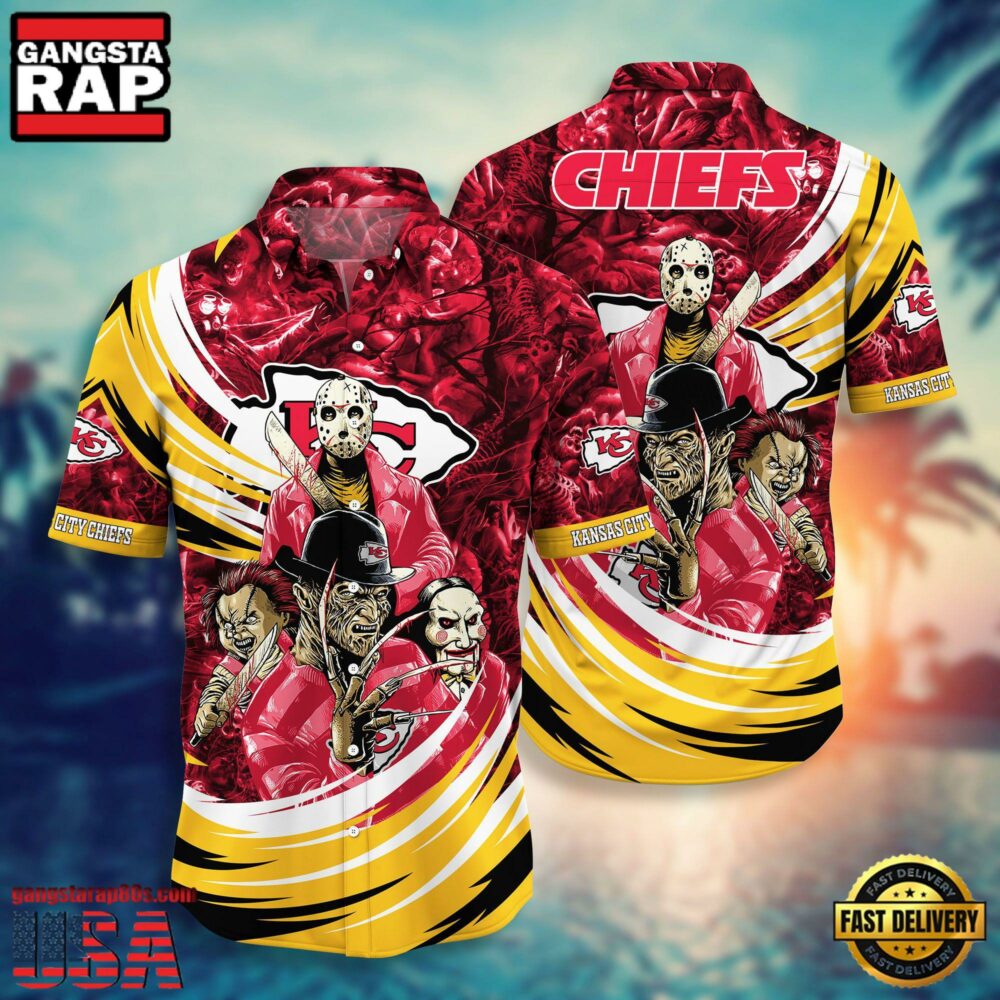 NFL Kansas City Chiefs Halloween Horror Movies Hawaiian Shirt For Men Women NFL Kansas City Chiefs Halloween Horror Movies Hawaiian Shirt For Men Women