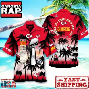 NFL Kansas City Chiefs Palm Tree Hawaiian Shirt, Short