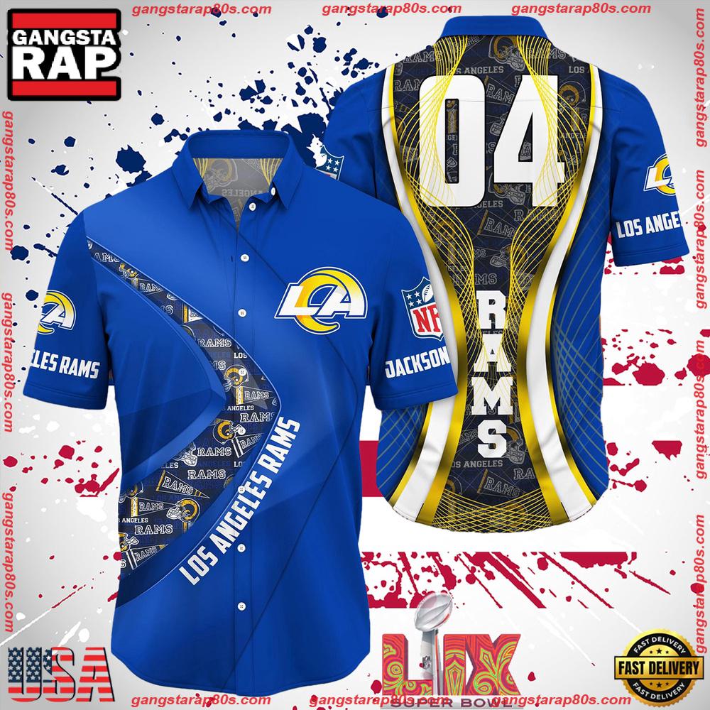 NFL Los Angeles Rams Super Bowl LIX 2025 Custom Aloha Hawaiian Shirt NFL Los Angeles Rams Super Bowl LIX 2025 Custom Aloha Hawaiian Shirt