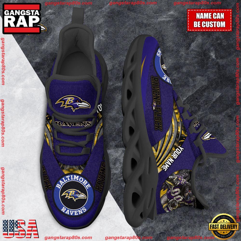 NFL Custom Name Baltimore Ravens Max Soul Shoes Running Sneakers NFL Custom Name Baltimore Ravens Max Soul Shoes Running Sneakers