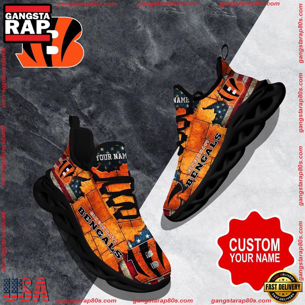 NFL Custom Name Cincinnati Bengals Max Soul Shoes Running Sneakers NFL Custom Name Cincinnati Bengals Max Soul Shoes Running Sneakers