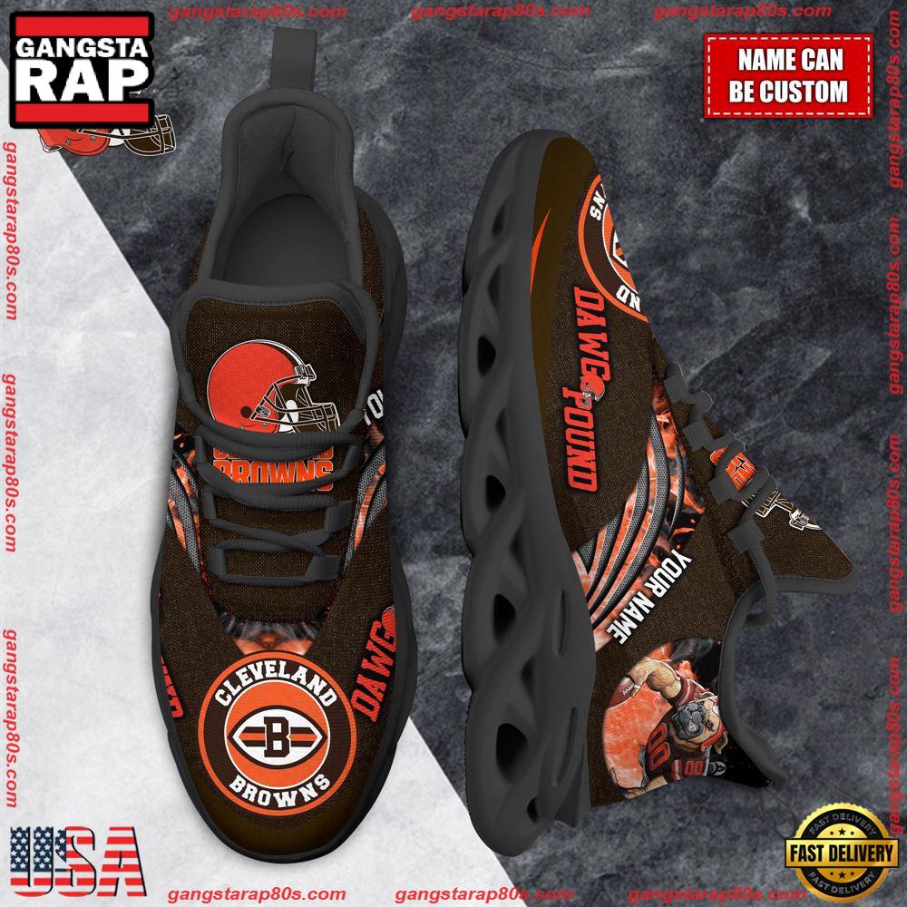 NFL Custom Name Cleveland Browns Max Soul Shoes Running Sneakers NFL Custom Name Cleveland Browns Max Soul Shoes Running Sneakers