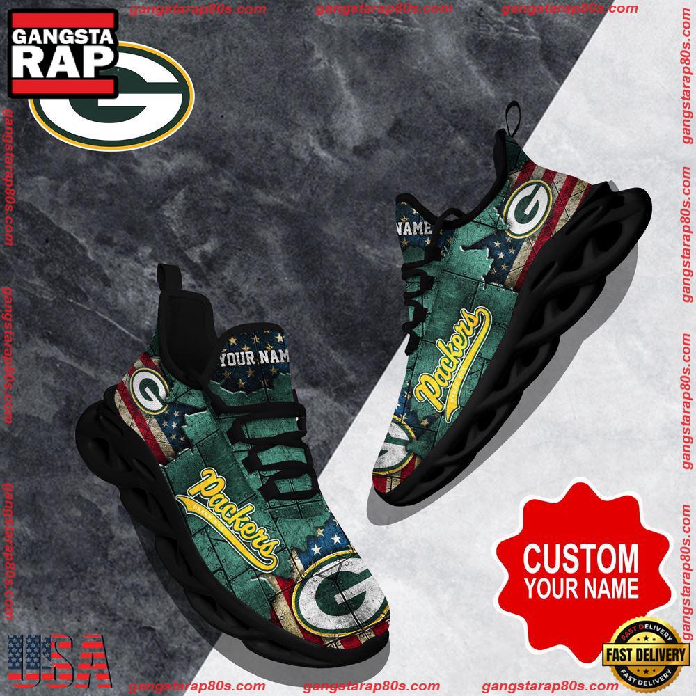 NFL Custom Name Green Bay Packers Max Soul Shoes Running Sneakers NFL Custom Name Green Bay Packers Max Soul Shoes Running Sneakers