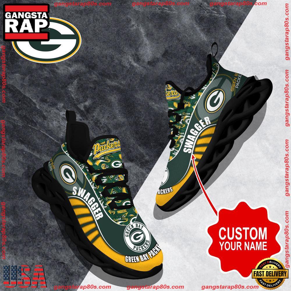 NFL Max Soul Shoes, Green Bay Packers Clunky Shoes Sport Custom Name Football