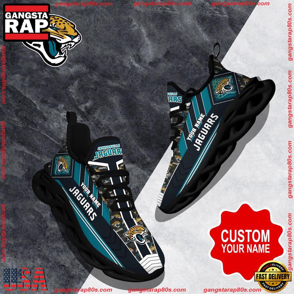 NFL Custom Name Jacksonville Jaguars Logo Max Soul Shoes Running Sneakers NFL Custom Name Jacksonville Jaguars Logo Max Soul Shoes Running Sneakers