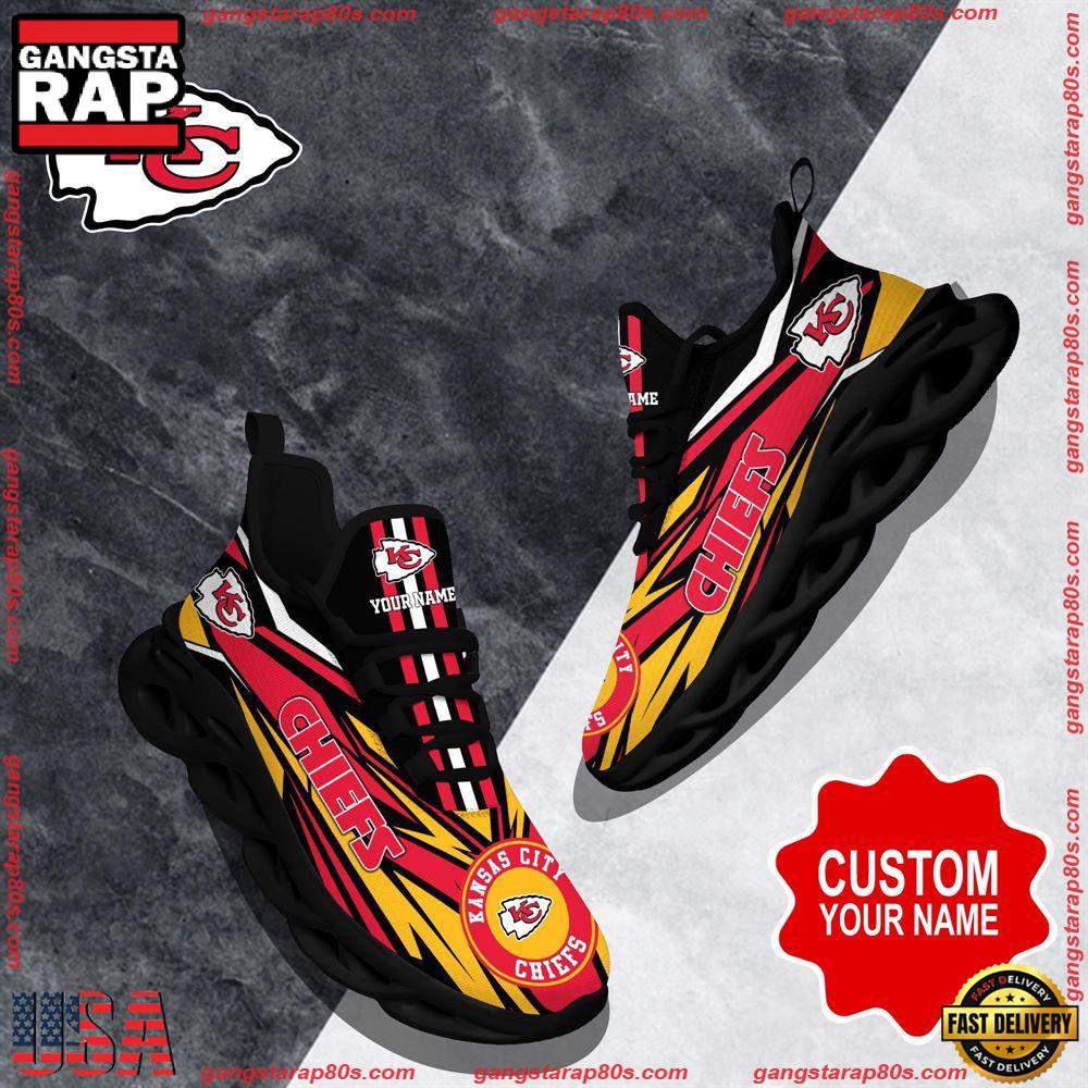 NFL Custom Name Kansas City Chiefs Football Max Soul Shoes Running Sneakers NFL Custom Name Kansas City Chiefs Football Max Soul Shoes Running Sneakers