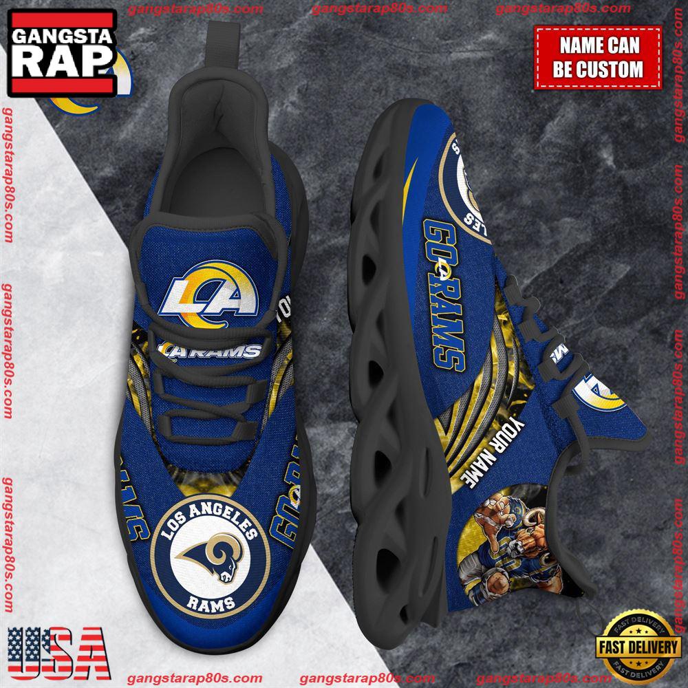 NFL Custom Name Los Angeles Rams Max Soul Shoes Running Sneakers NFL Custom Name Los Angeles Rams Max Soul Shoes Running Sneakers