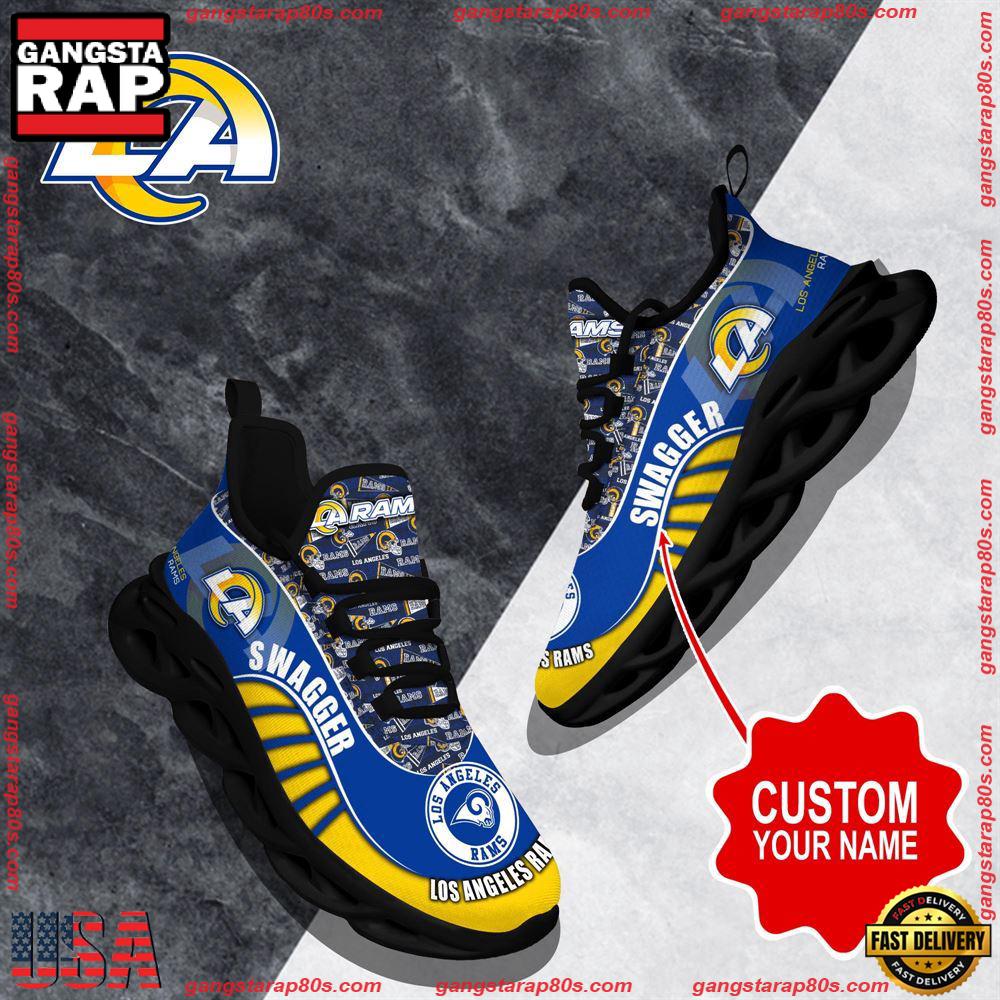NFL Custom Name Los Angeles Rams Sport Football Max Soul Shoes Running Sneakers NFL Custom Name Los Angeles Rams Sport Football Max Soul Shoes Running Sneakers