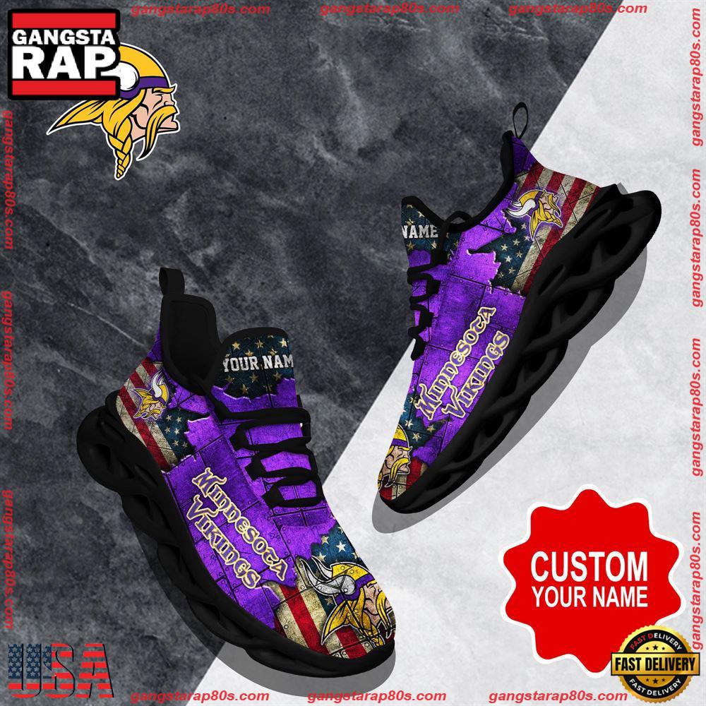 NFL Custom Name Minnesota Vikings Max Soul Shoes Running Sneakers NFL Custom Name Minnesota Vikings Max Soul Shoes Running Sneakers