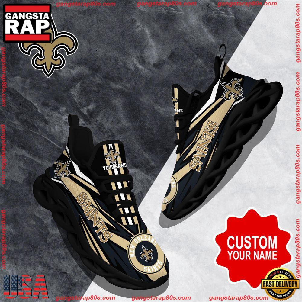 NFL Custom Name New Orleans Saints Football Max Soul Shoes Running Sneakers NFL Custom Name New Orleans Saints Football Max Soul Shoes Running Sneakers