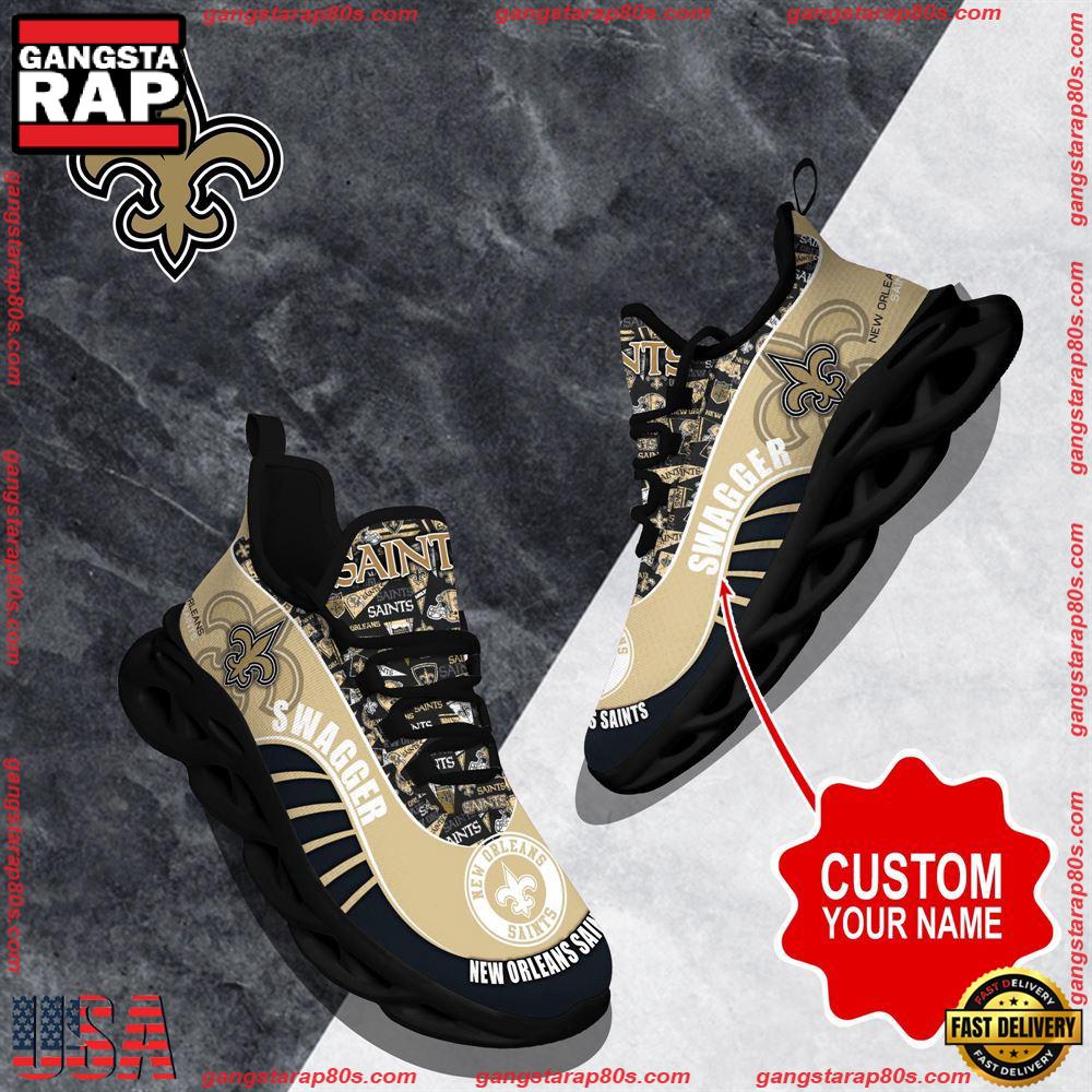 NFL Custom Name New Orleans Saints Sport Football Max Soul Shoes Running Sneakers NFL Custom Name New Orleans Saints Sport Football Max Soul Shoes Running Sneakers
