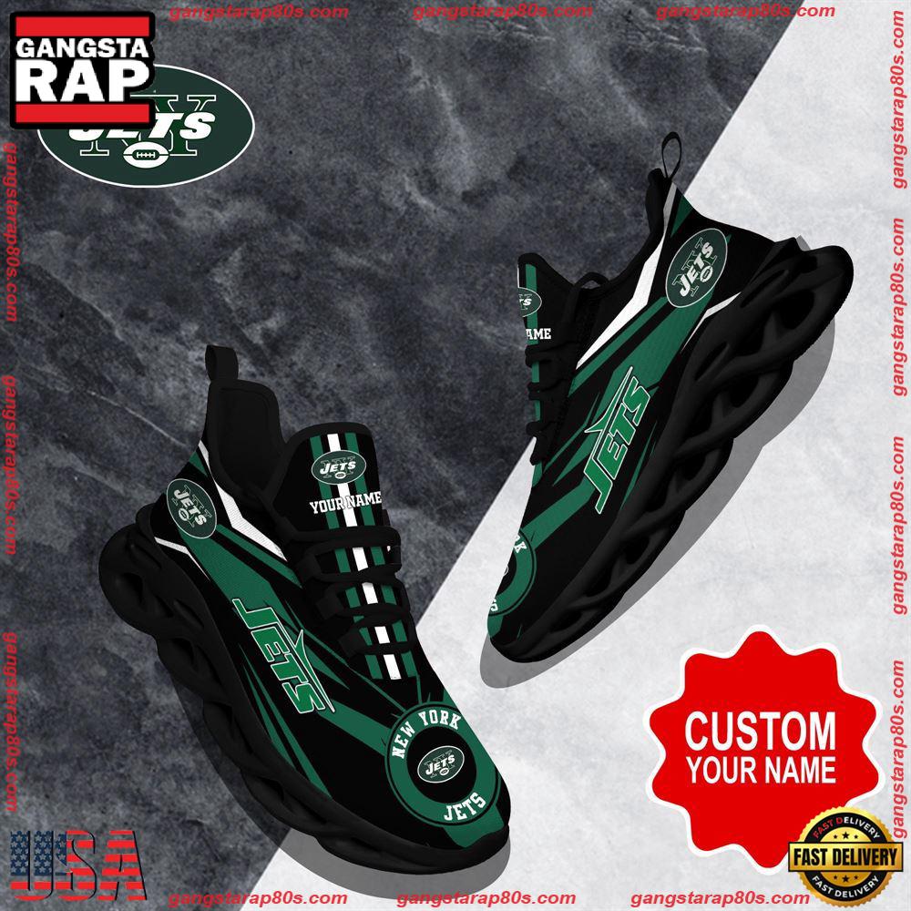 NFL Custom Name New York Jets Football Max Soul Shoes Running Sneakers NFL Custom Name New York Jets Football Max Soul Shoes Running Sneakers
