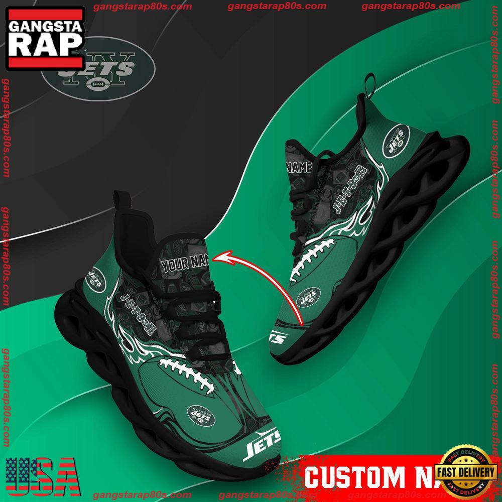 NFL Custom Name New York Jets Max Soul Shoes Running Sneakers NFL Custom Name New York Jets Max Soul Shoes Running Sneakers