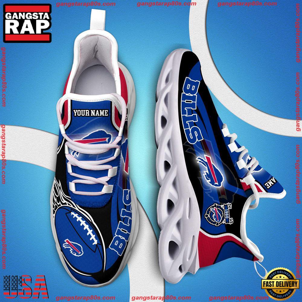 NFL Custom Name Buffalo Bills White C Shoes Max Soul Shoes Running Sneakers NFL Custom Name Buffalo Bills White C Shoes Max Soul Shoes Running Sneakers