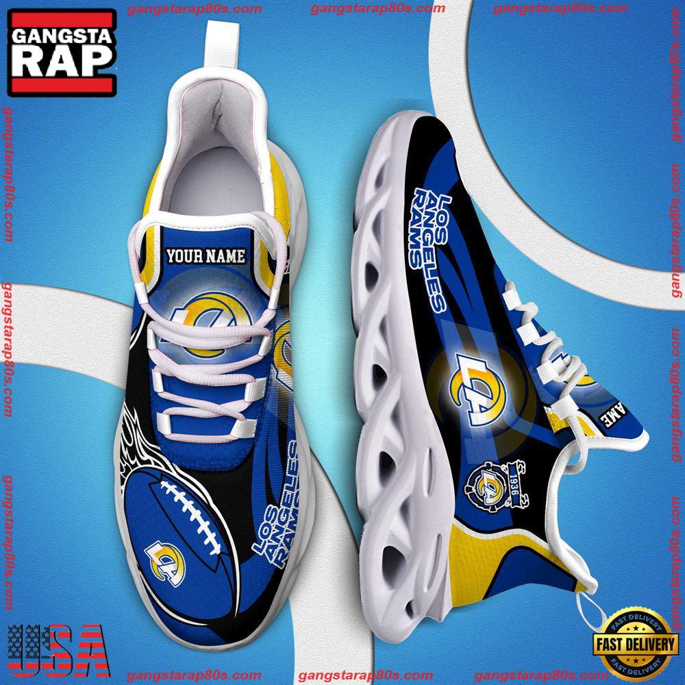 NFL Custom Name Los Angeles Rams White C Shoes Max Soul Shoes Running Sneakers NFL Custom Name Los Angeles Rams White C Shoes Max Soul Shoes Running Sneakers