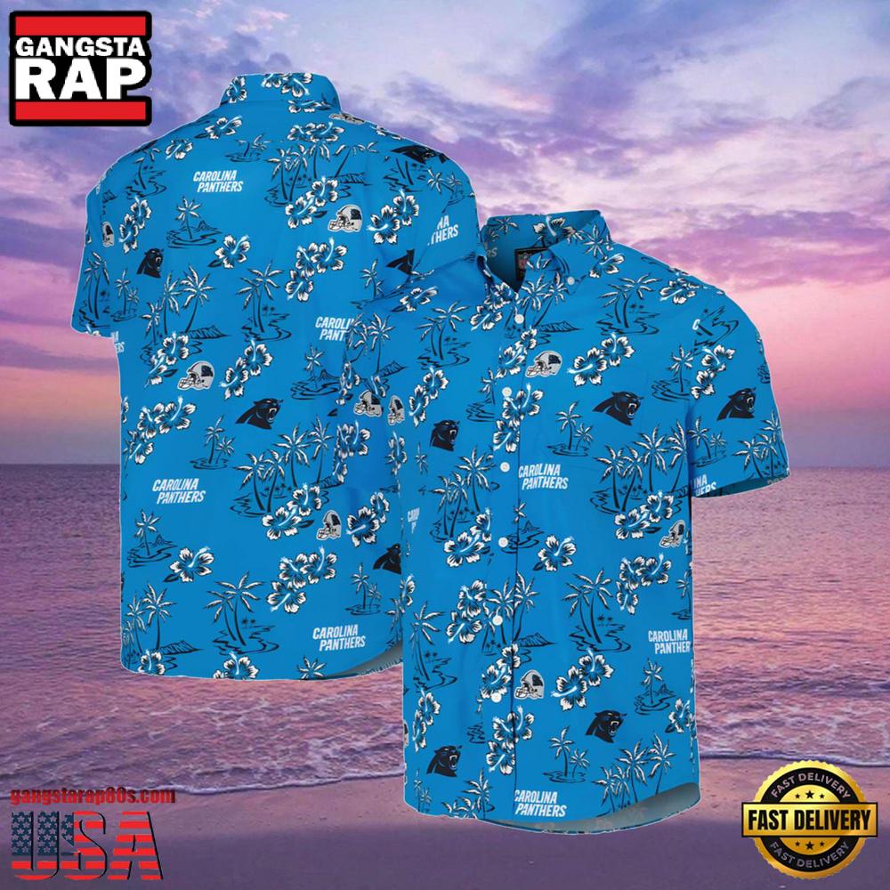 NFL Men's Reyn Spooner Blue Carolina Panthers Hawaiian Shirt NFL Men's Reyn Spooner Blue Carolina Panthers Hawaiian Shirt