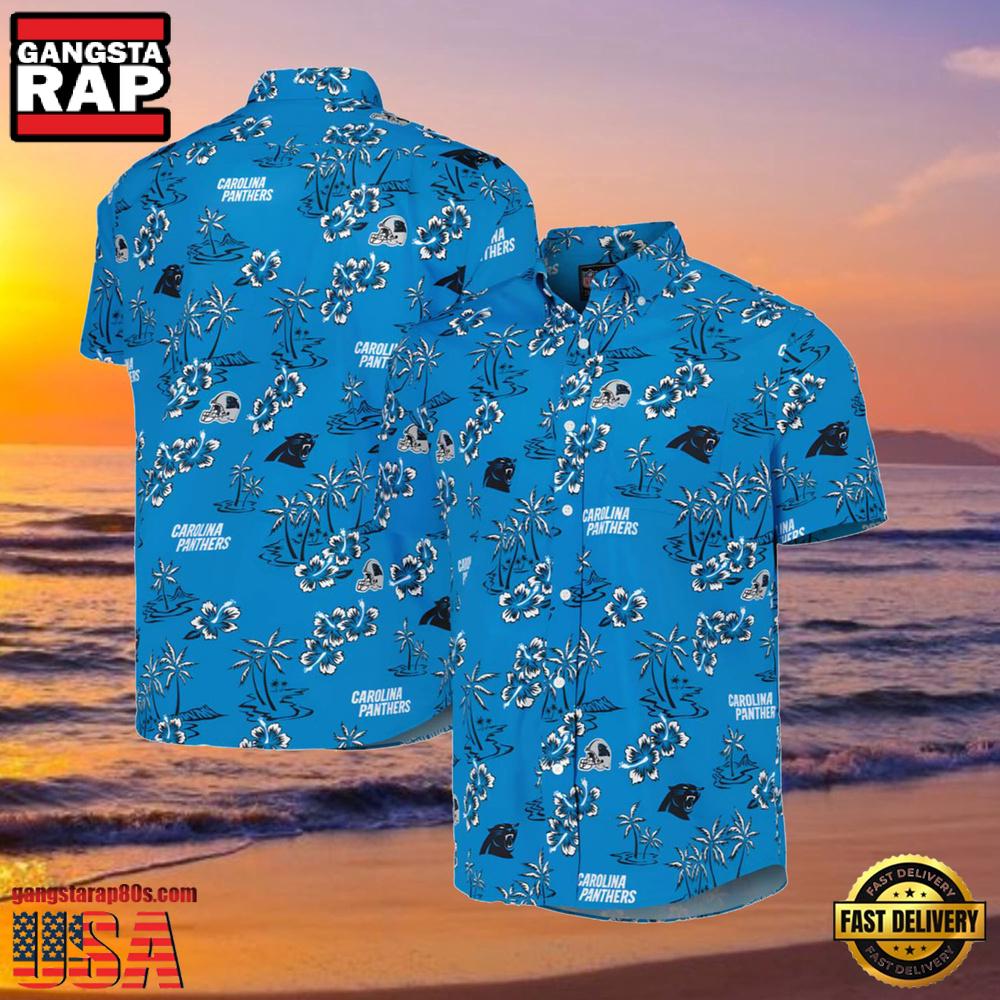 NFL Men's Reyn Spooner Blue Carolina Panthers Hawaiian Shirt NFL Men's Reyn Spooner Blue Carolina Panthers Hawaiian Shirt