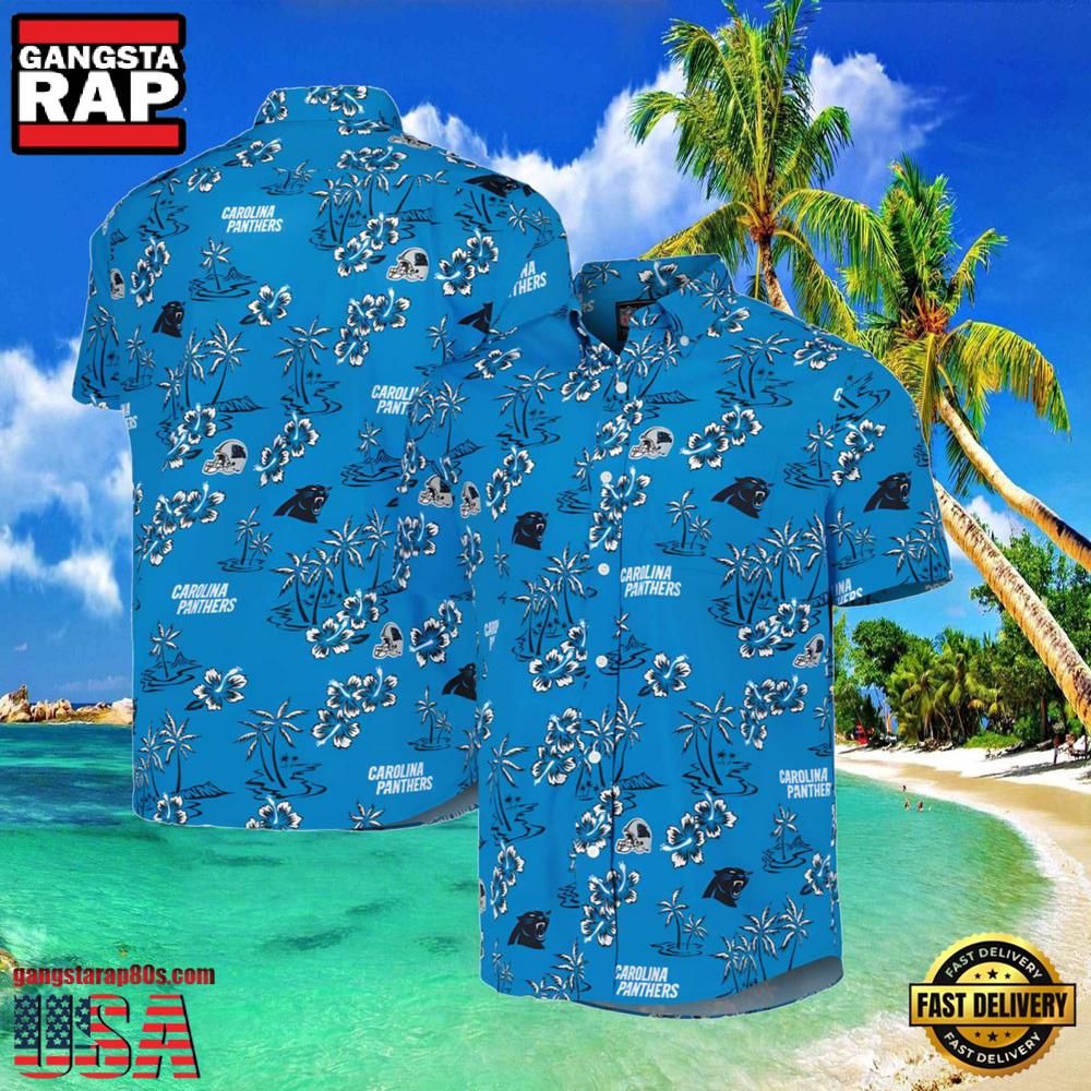 NFL Men's Reyn Spooner Blue Carolina Panthers Hawaiian Shirt NFL Men's Reyn Spooner Blue Carolina Panthers Hawaiian Shirt