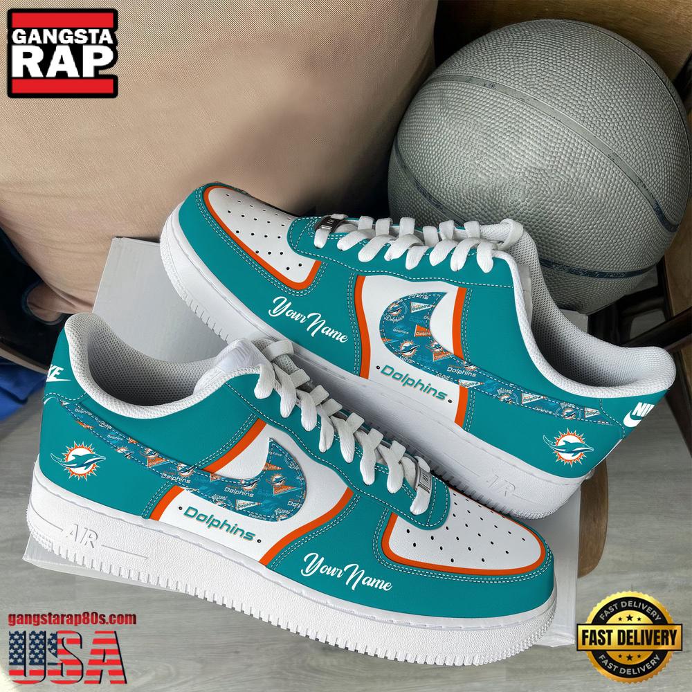 NFL Miami Dolphins Logo Team Limited Edition New Design Custom Air Force 1 Shoes NFL Miami Dolphins Logo Team Limited Edition New Design Custom Air Force 1 Shoes