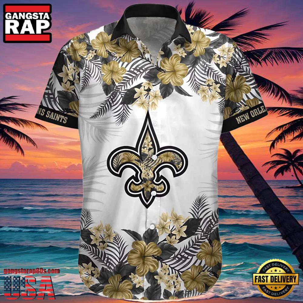 NFL New Orleans Saints Bourbon Street Hawaiian Shirt NFL New Orleans Saints Bourbon Street Hawaiian Shirt