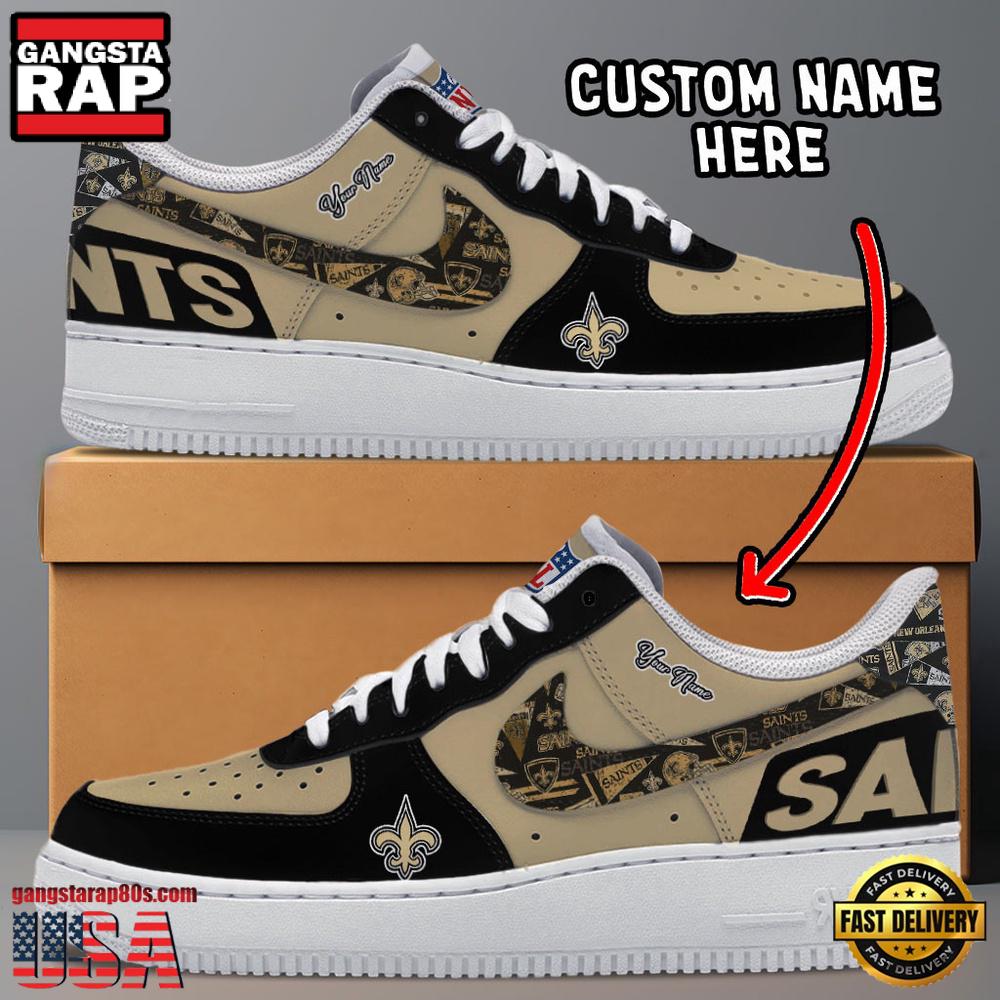 NFL New Orleans Saints Logo Team Design Custom Air Force 1 Shoes