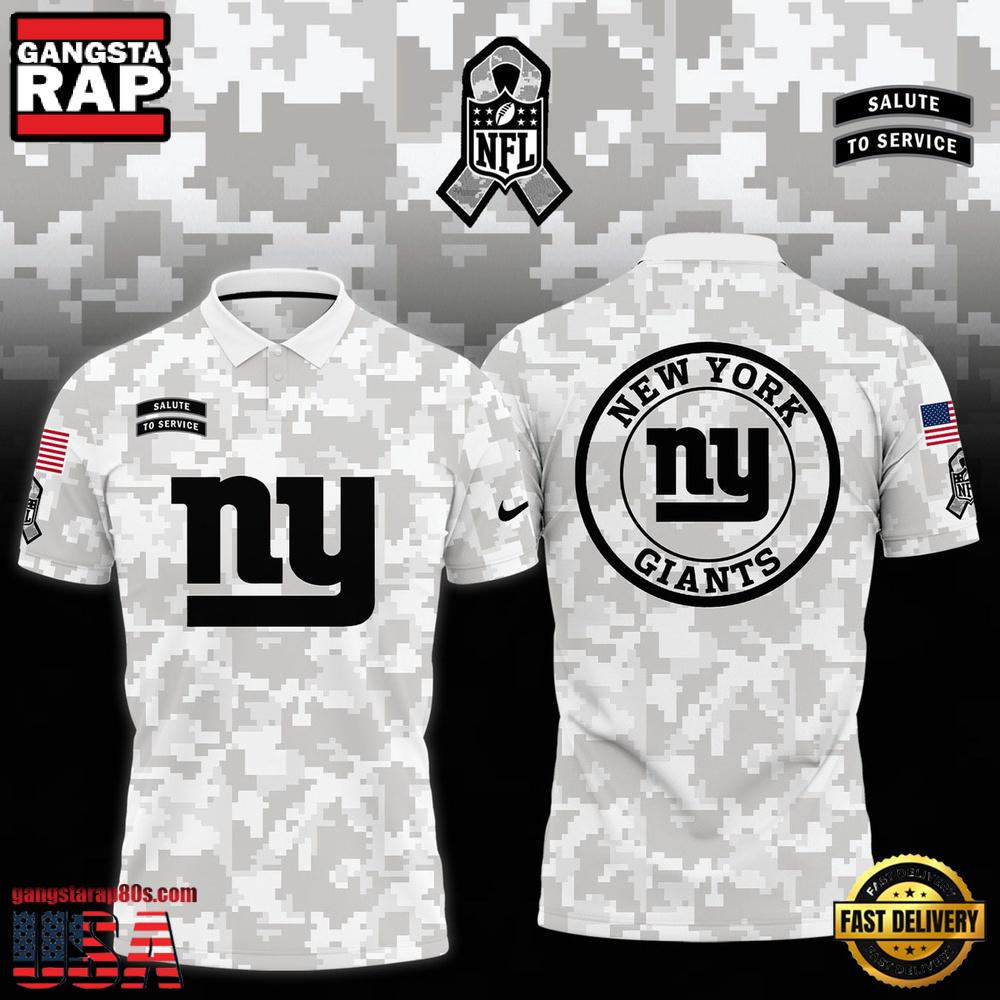 NFL New York Giants Camo 2025 Salute to Service Polo Shirt NFL New York Giants Camo 2025 Salute to Service Polo Shirt