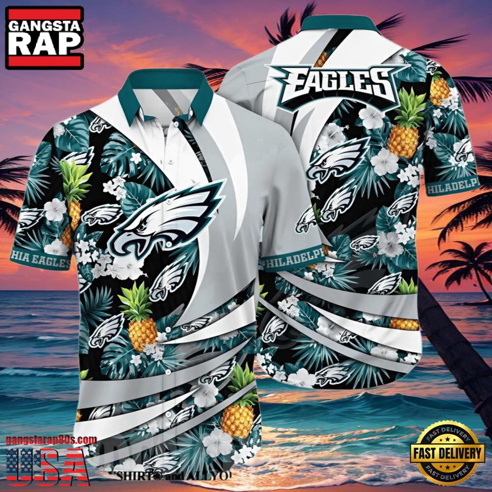 NFL Philadelphia Eagles Hawaiian Shirt Tropical Style NFL Philadelphia Eagles Hawaiian Shirt Tropical Style