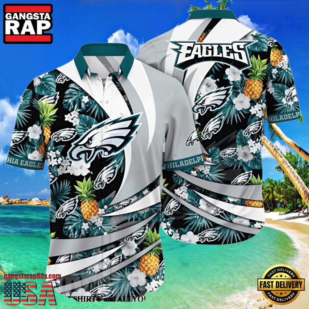 NFL Philadelphia Eagles Hawaiian Shirt Tropical Style NFL Philadelphia Eagles Hawaiian Shirt Tropical Style