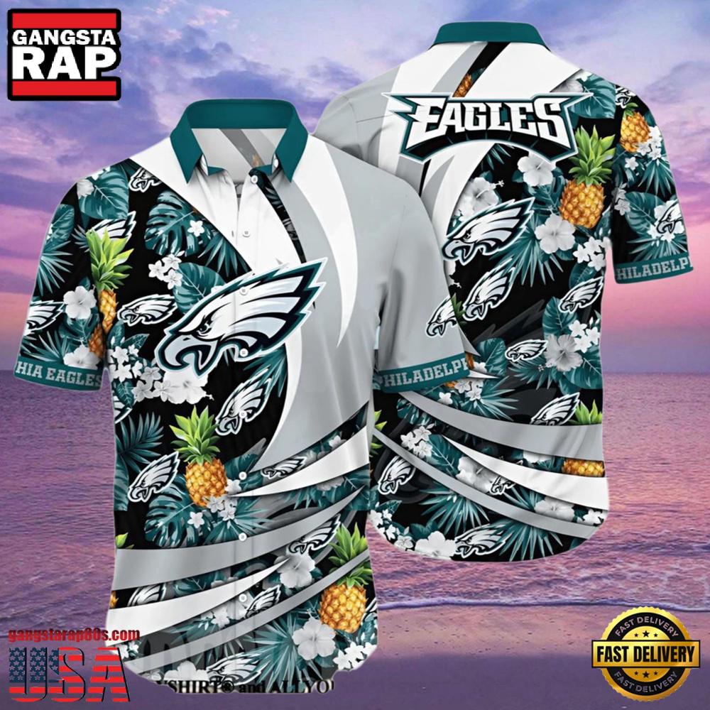 NFL Philadelphia Eagles Hawaiian Shirt Tropical Style NFL Philadelphia Eagles Hawaiian Shirt Tropical Style