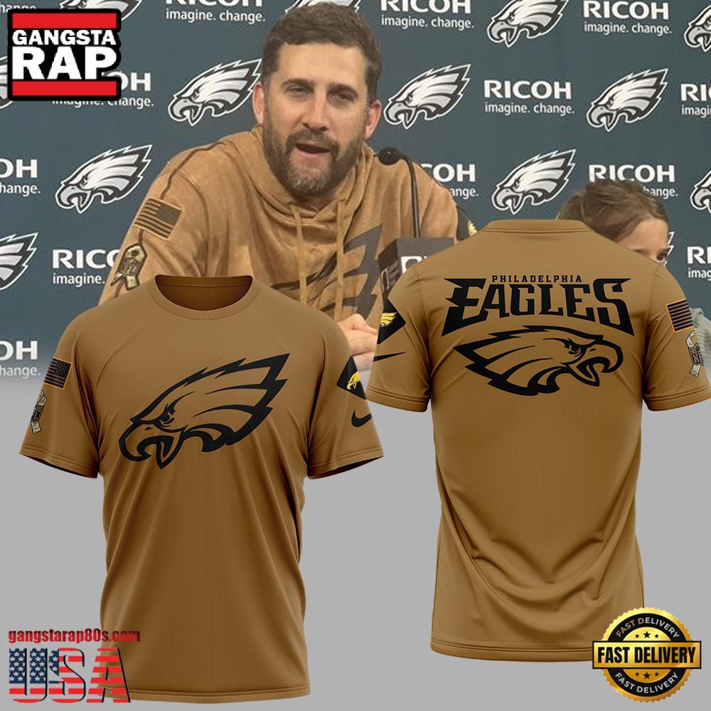 NFL Philadelphia Eagles Salute To Service Brown T Shirt