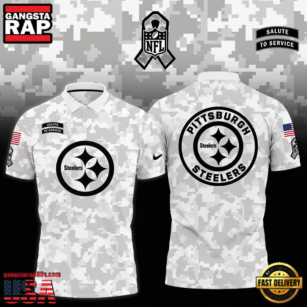NFL Pittsburgh Steelers Camo 2025 Salute to Service Polo Shirt NFL Pittsburgh Steelers Camo 2025 Salute to Service Polo Shirt