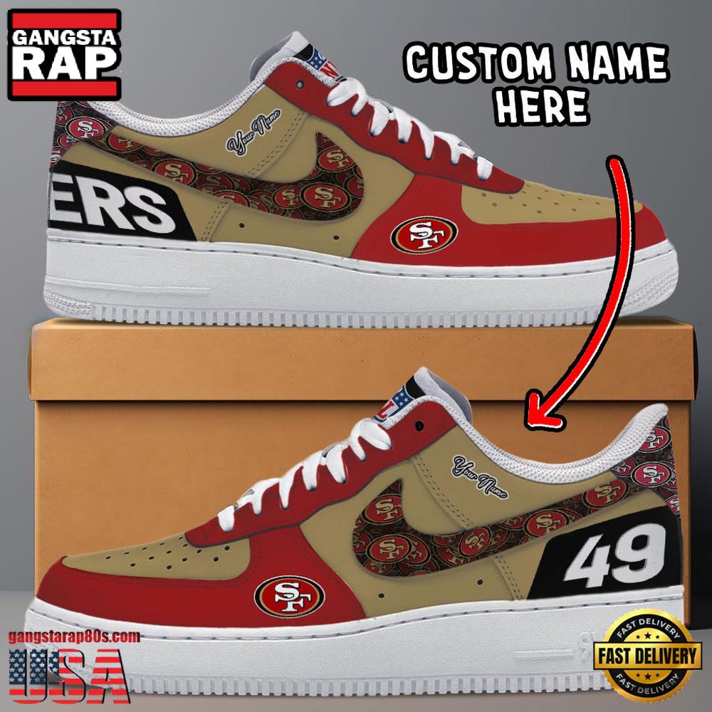 NFL San Francisco 49ers Logo Team Design Custom Air Force 1 Shoes NFL San Francisco 49ers Logo Team Design Custom Air Force 1 Shoes