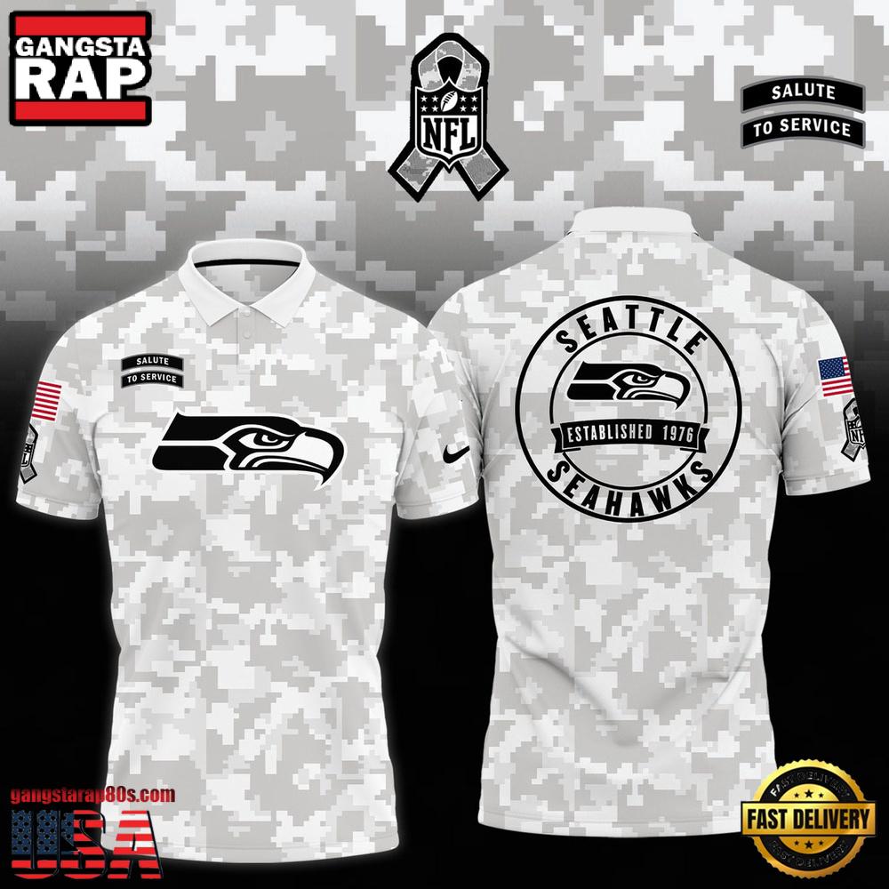 NFL Seattle Seahawks Camo 2025 Salute to Service Polo Shirt NFL Seattle Seahawks Camo 2025 Salute to Service Polo Shirt