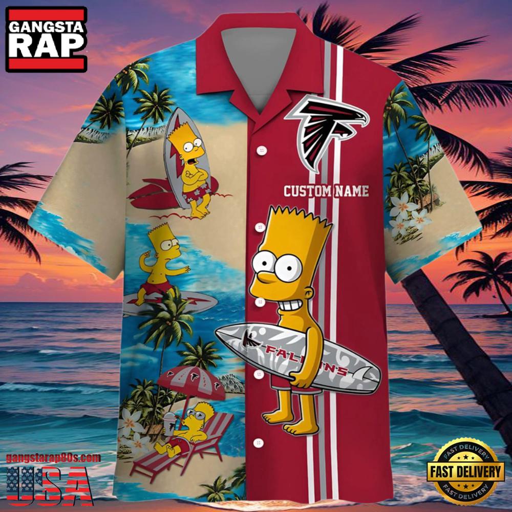 NFL Simpsons Falcons Hawaiian Shirt Personalized