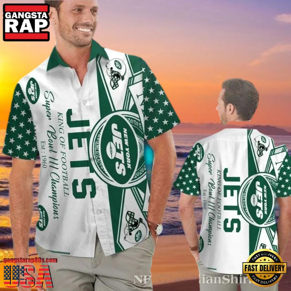 NFL Super Bowl III Champions Commemorative NY Jets Hawaiian Shirt NFL Super Bowl III Champions Commemorative NY Jets Hawaiian Shirt
