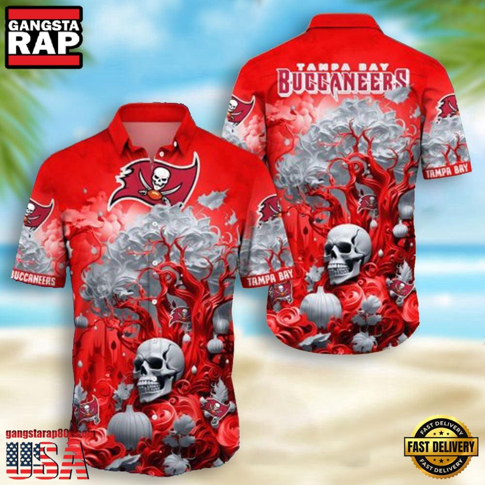 NFL Tampa Bay Buccaneers Skull Pumpkin Hawaiian Shirt For Men Women NFL Tampa Bay Buccaneers Skull Pumpkin Hawaiian Shirt For Men Women