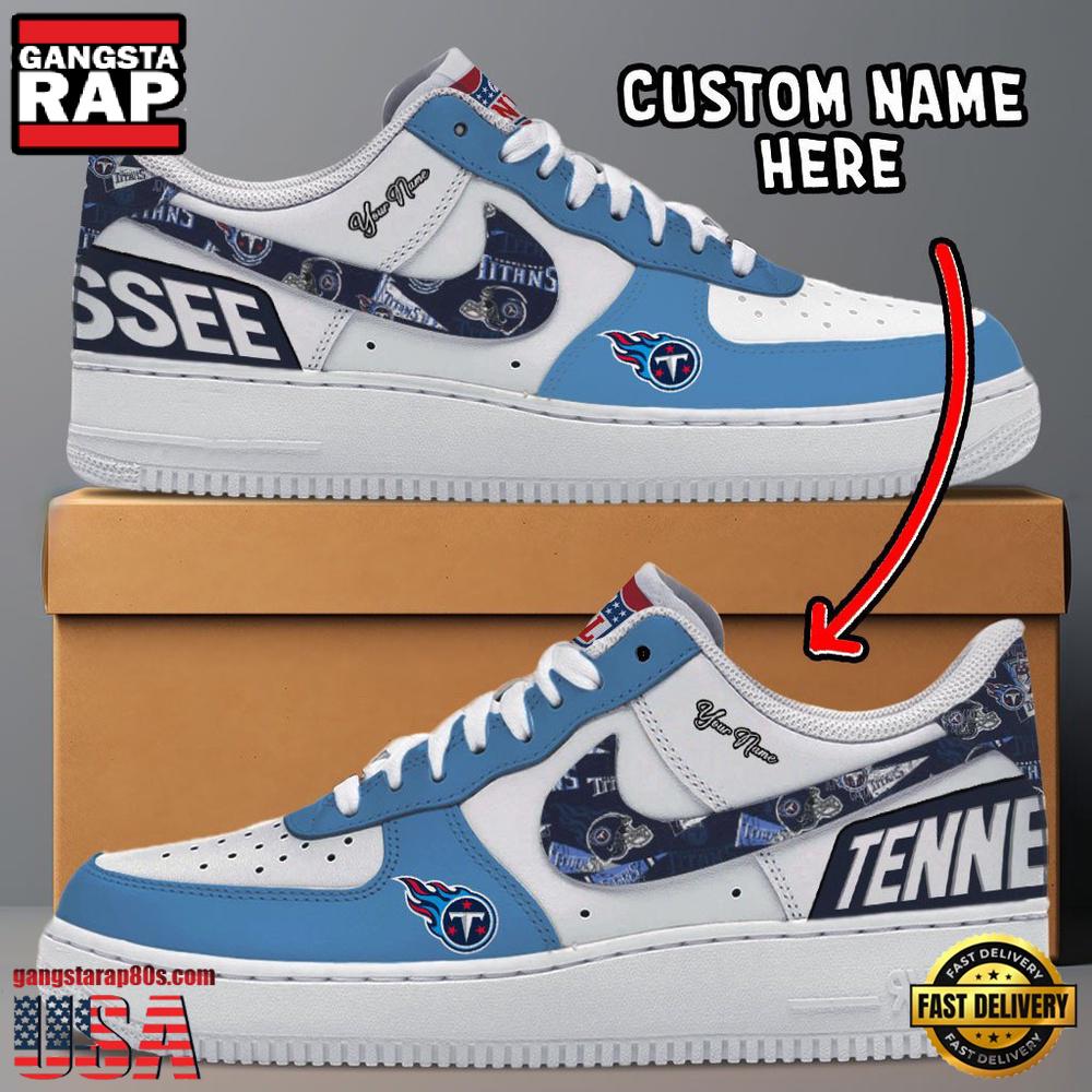 NFL Tennessee Titans Logo Team Design Custom Air Force 1 Shoes NFL Tennessee Titans Logo Team Design Custom Air Force 1 Shoes