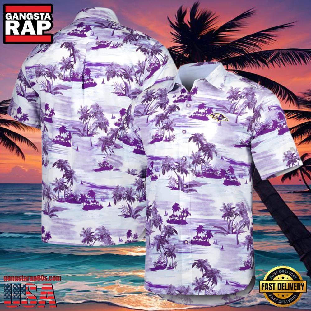 NFL Tommy Bahama Baltimore Ravens Hawaiian Shirt Purple NFL Tommy Bahama Baltimore Ravens Hawaiian Shirt Purple
