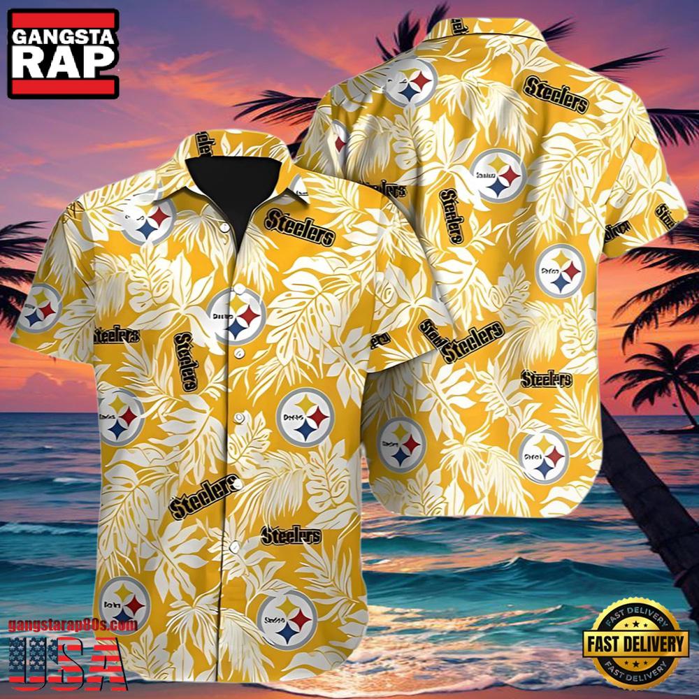 NFL Tropical Leafs Pittsburgh Steelers Hawaiian Shirt NFL Tropical Leafs Pittsburgh Steelers Hawaiian Shirt